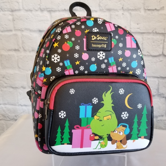 Loungefly Handbags - Loungefly Grinch Max Dr Seuss Holiday Mini Backpack Bag